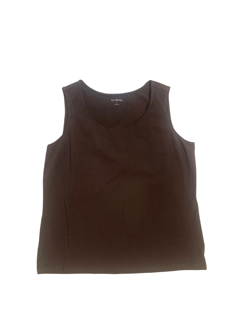 2/$30 Kim Rogers Chocolate Brown Sleeveless Tank Top Layering Basic Minimalist